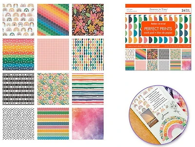 Bloc papier - 24f - arc-en-ciel - 6x6po