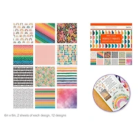 Bloc papier Forever in Time - 24 feuilles - Arc-en-ciel