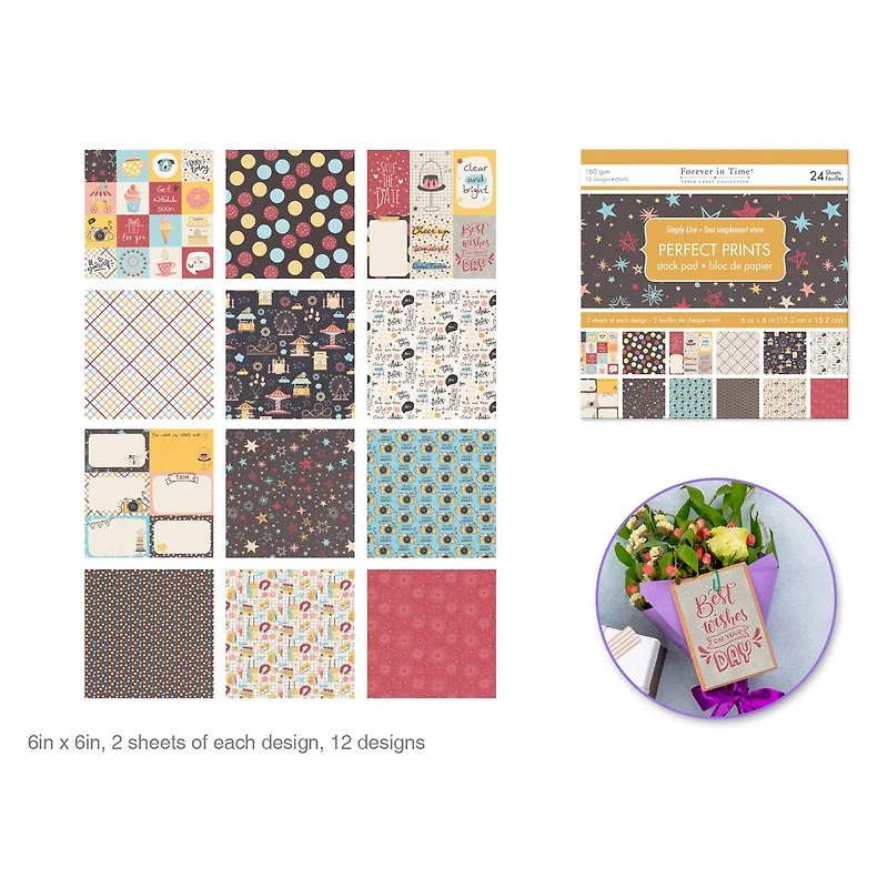 Forever in Time Paper Pad - 24 Sheets - Simply live