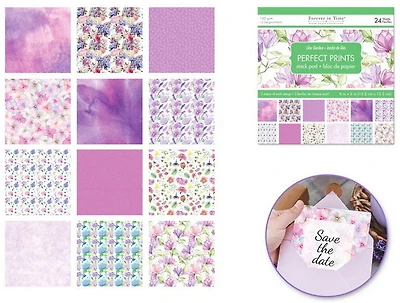 Bloc papier - 24f - jardin de lilas - 6x6po