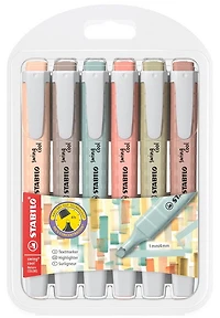 Ens. 6 surligneurs stabilo swing Nature Colors