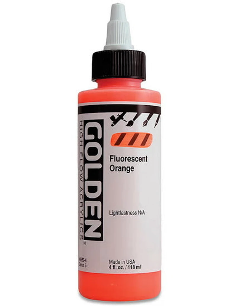 Acrylique high flow - 4 oz orange fluorescent s5
