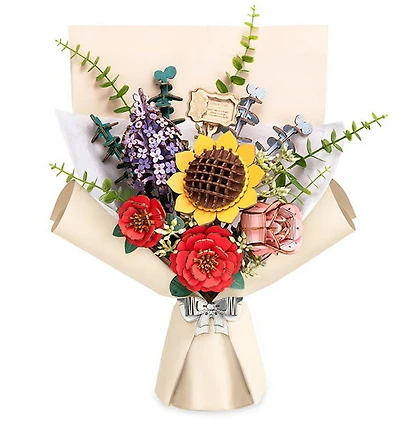 Fleur en bois à bricoler - Bouquet de fleurs