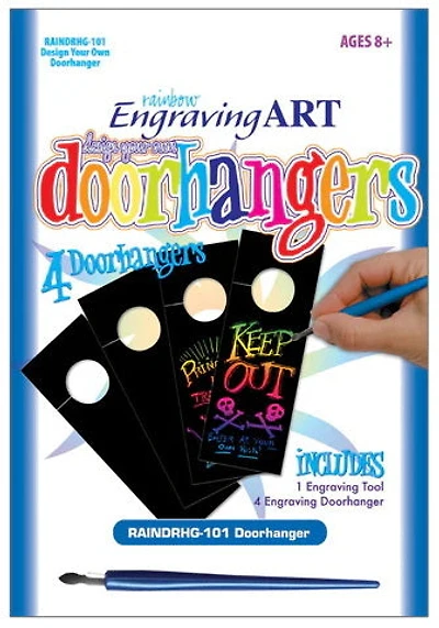 Ens. 4 gravures arc-en-ciel Accroche-portes