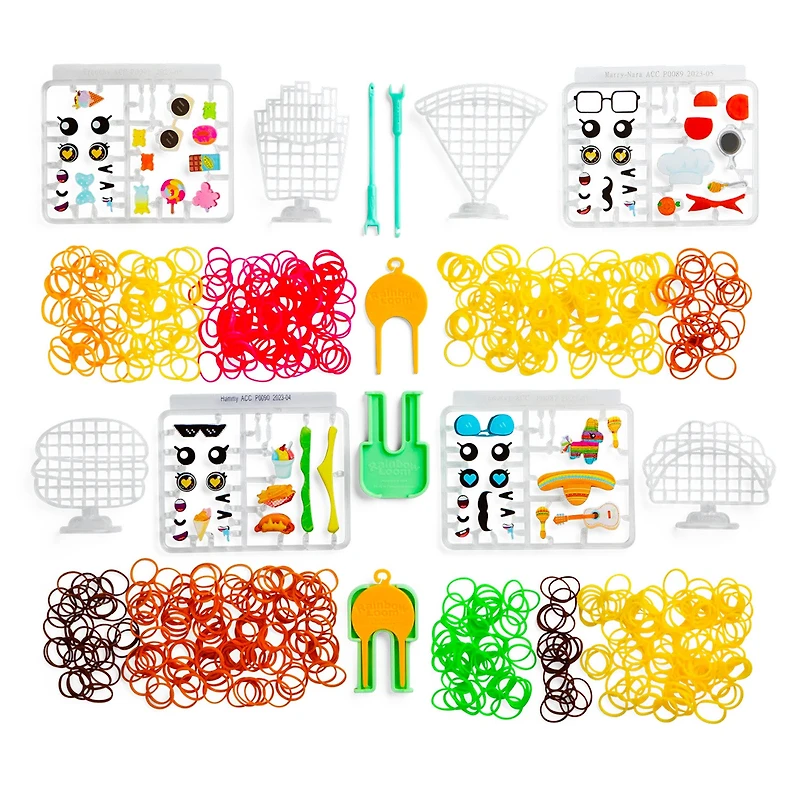 Set of 4 Rainbow Loom Loomies Rubber Band Characters - Food