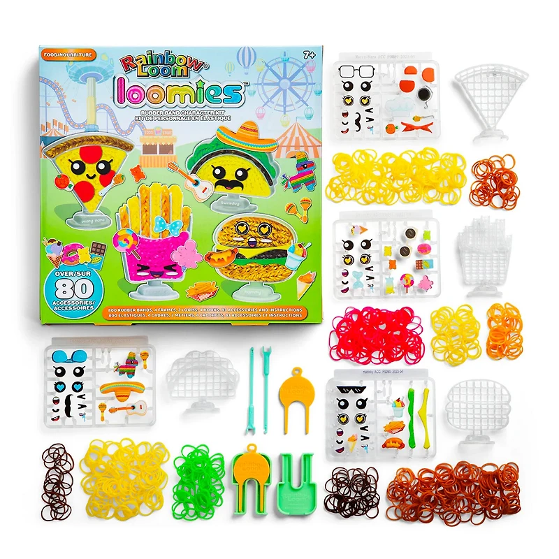 Set of 4 Rainbow Loom Loomies Rubber Band Characters - Food
