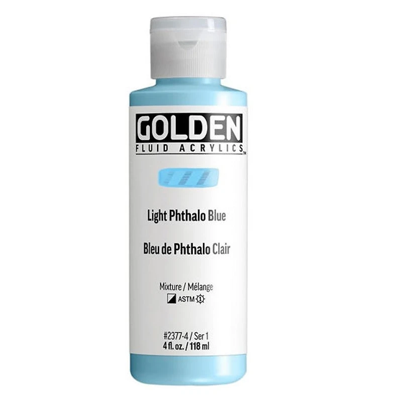 Acrylique fluide - 4 oz bleu phthalo clair s1