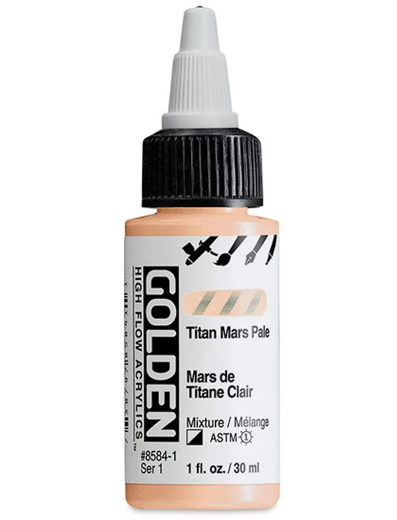 Acrylique high flow - 1 oz mars de titane clair s1