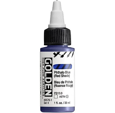 Acrylique high flow - 1 oz  bleu phtha nuance rouge  s4