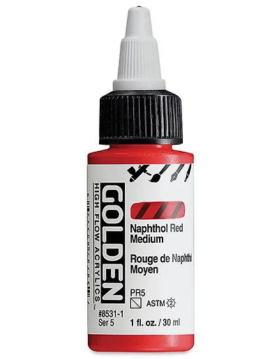 Acrylique high flow - 1 oz  rouge naphthol moy  s5