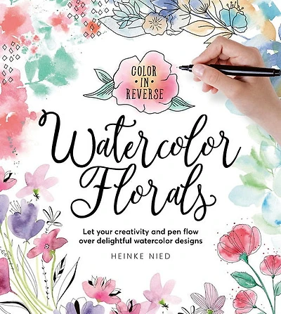 Color in reverse watercolor florals