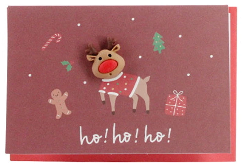Mini carte renne Ho Ho Ho