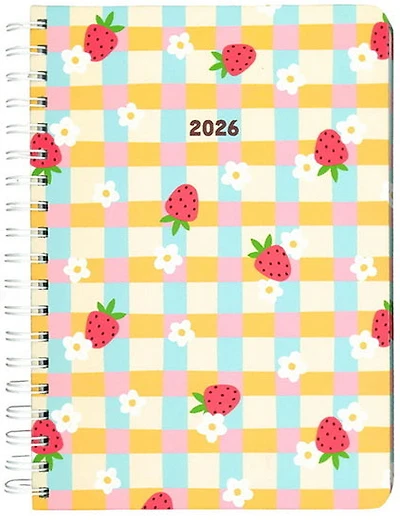 Agenda spirale 2026 fraises vichy
