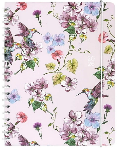 Agenda spirale 2026 Tona Colibris et fleurs 1s/2p