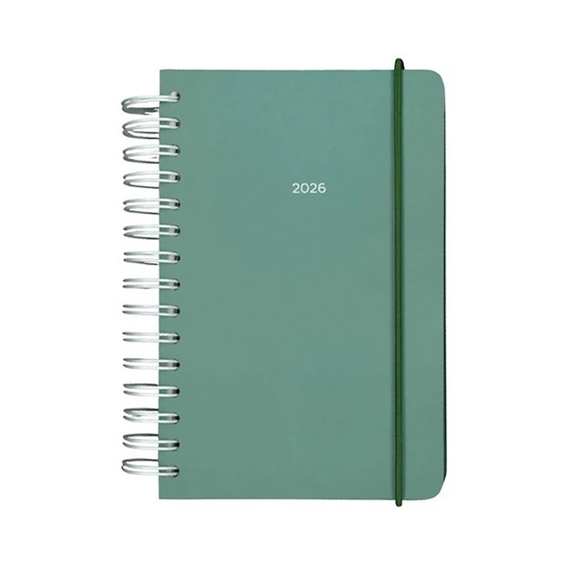 Agenda spirale 2026 Chroma Vert sauge 1j/1p