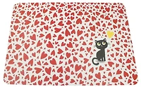 Napperon Cœurs et Chat noir