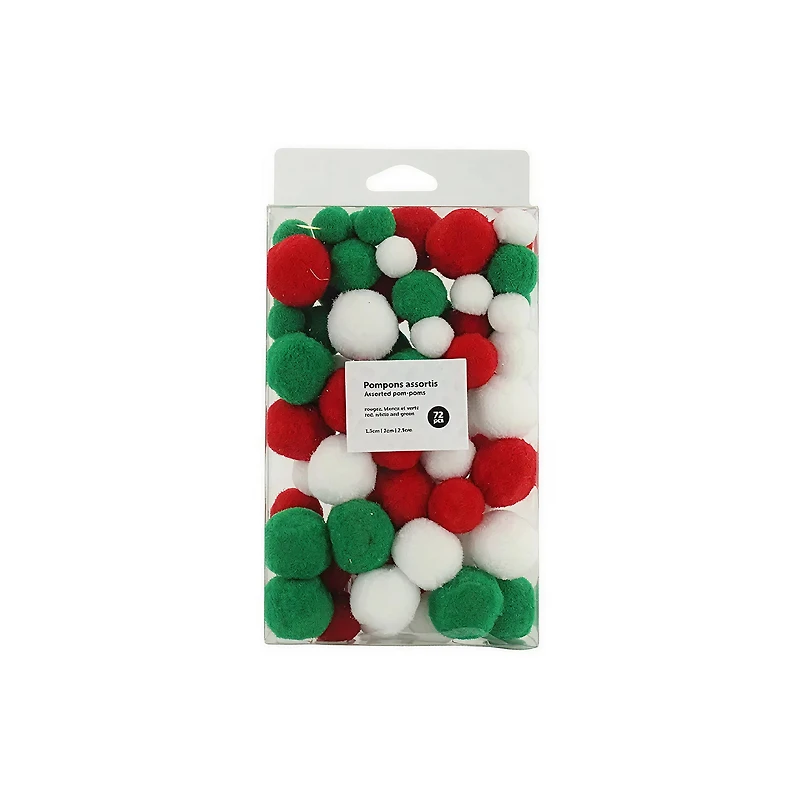 Ens. 72 pompons assortis