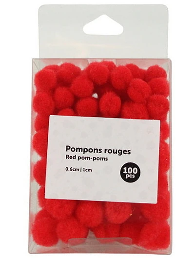 Ens. pompons rouges