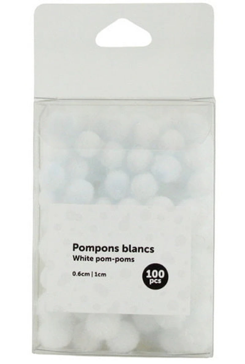 Ens. pompons blancs
