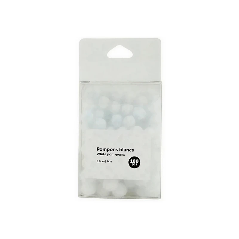 Set of White Pom-Poms