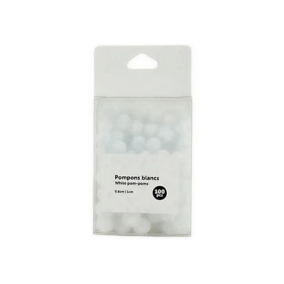 Set of White Pom-Poms