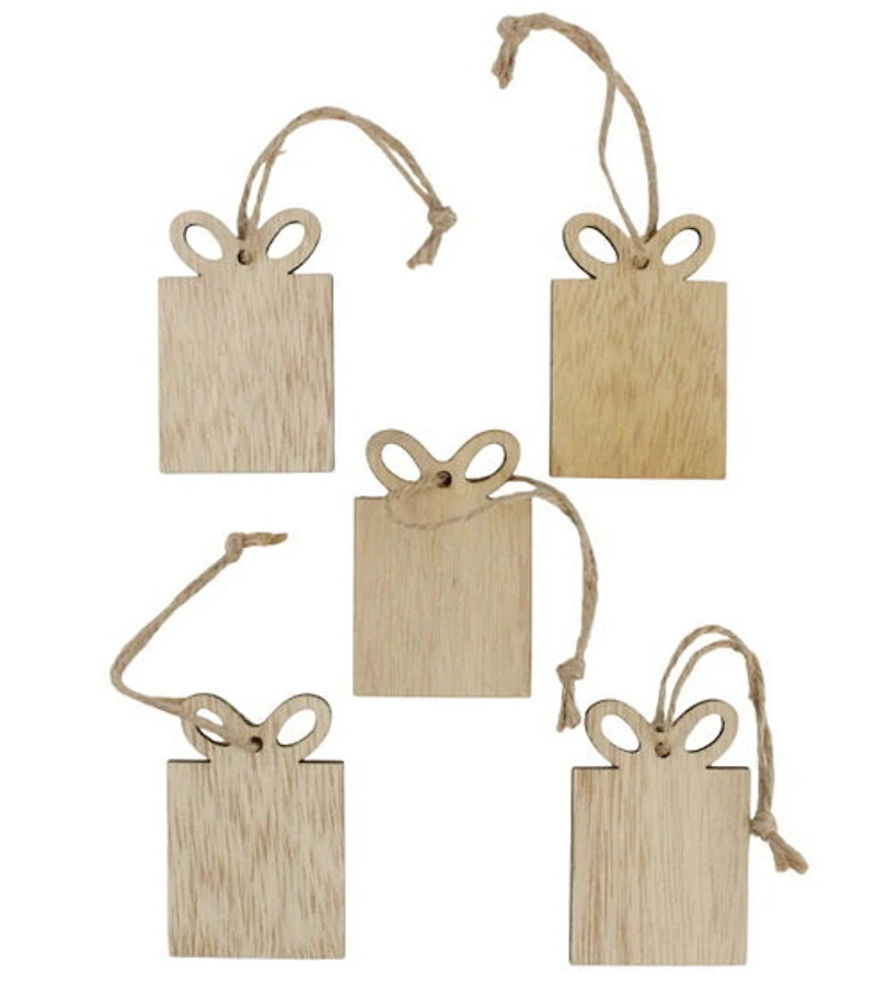 Ens. 5 ornements à décorer cadeaux