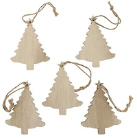 Ens. 5 ornements à décorer sapins