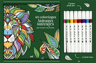 Coffret coloriages animaux sauvages