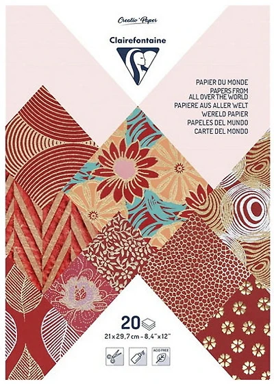 Paper Pad All Over The World 8.4x12 in.(21x29.7cm) Red 20 sheets