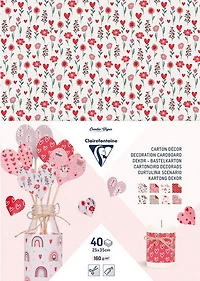 Deco Paper Pad 9.8x13.7 in.(25x35 cm) 160g Love 40 sheets