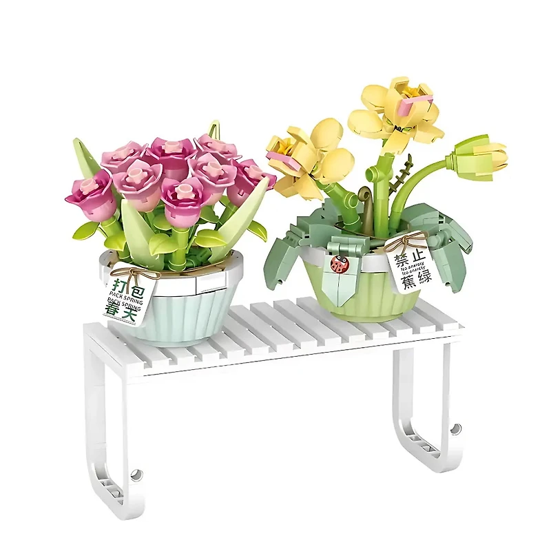 Blocs Loz - Tulipe et orchidée en pot