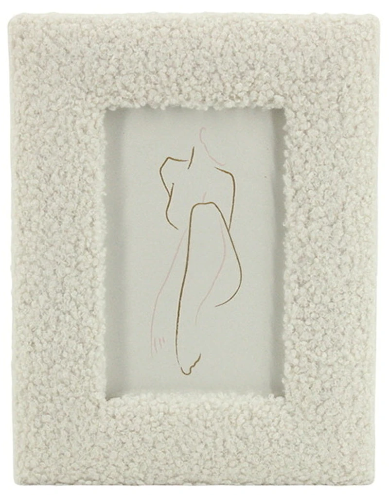 Cadre photo 4x6 bouclé ivoire