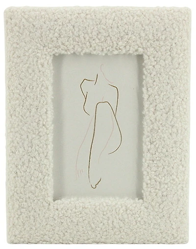 Cadre photo 4x6 bouclé ivoire