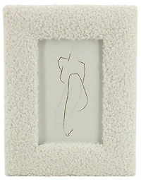 Cadre photo 4x6 bouclé ivoire