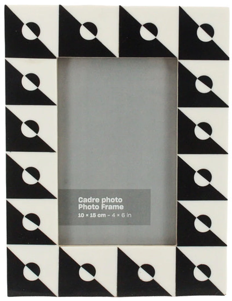 Black & white geo design resin photo frame