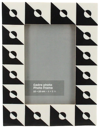 Black & white geo design resin photo frame