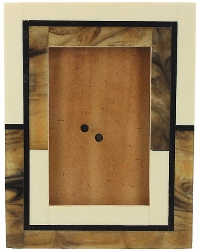 Ivory & tortoise marble effect resin photo frame