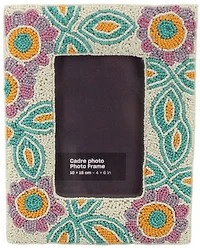 Cadre photo 4x6 perlé fleurs