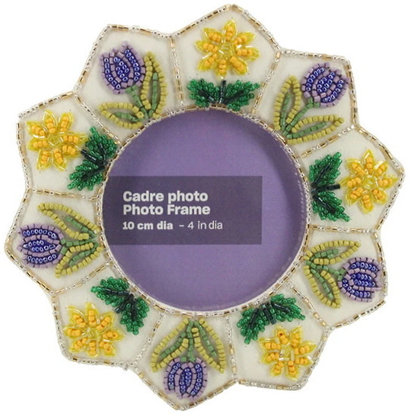 Cadre photo perlé floral