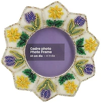 Cadre photo perlé floral