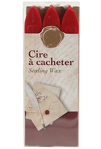 Ens. 3 bâtons de cire rouge