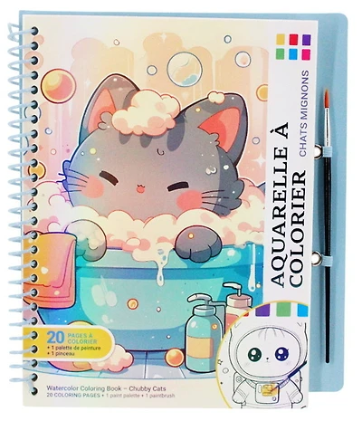 Coloring book chubby cats