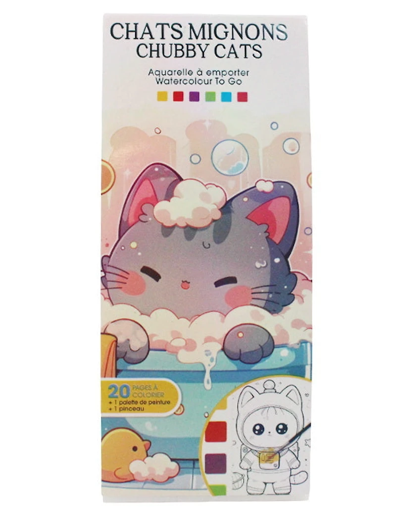 Watercolor to Go Chubby Cats