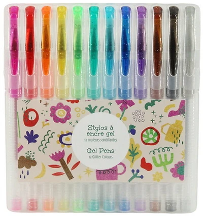 Ens. 12 stylos gel - scintillants