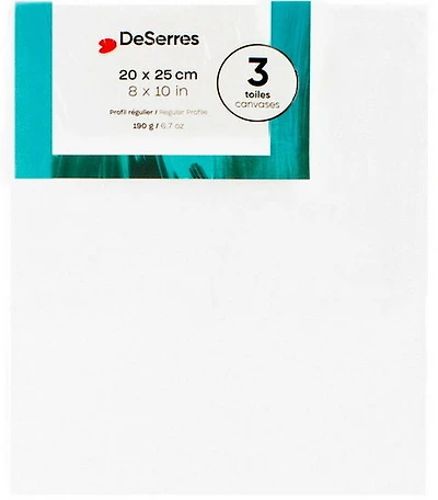 Ens. 3 toiles régulière 1.2 cm 8X10 PO 190g/6.7oz