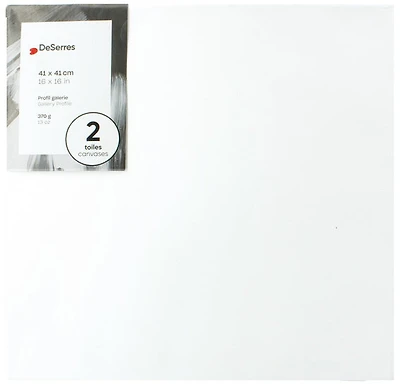 2-Pk gallery canvases 16x16 in 370g/13oz