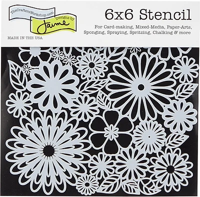 Stencil  Flower Frenzy- 6X6"