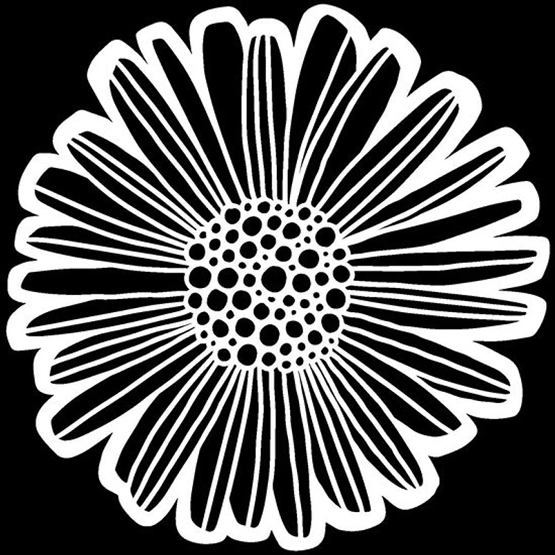 Pochoir technique mixte 6x6 po - Marguerite