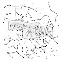 Pochoir technique mixte 6x6 po - Constellations