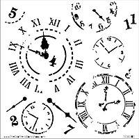 Pochoir  voyage dans le temps- 6x6po